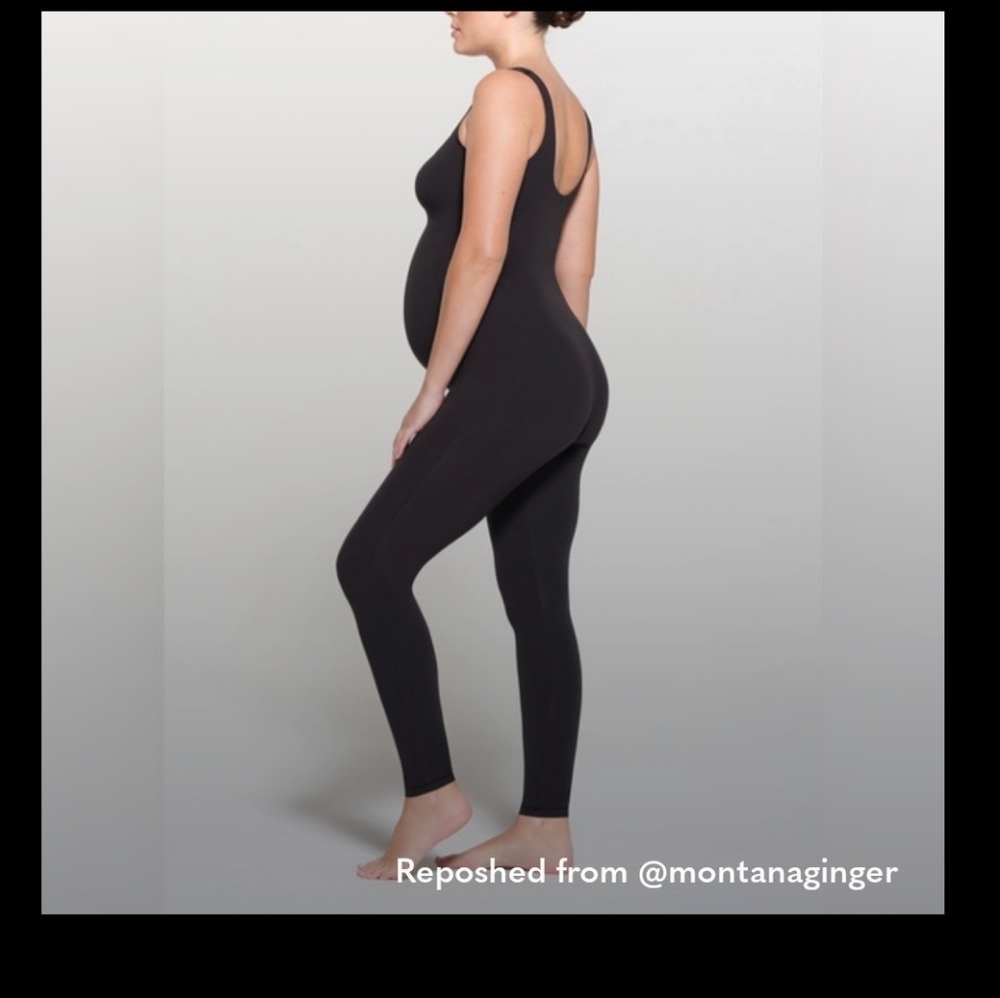 SKIMS Black Square-Neck Jumpsuit